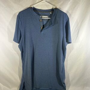 Men's Blue Short Sleeve Button Down Shirt